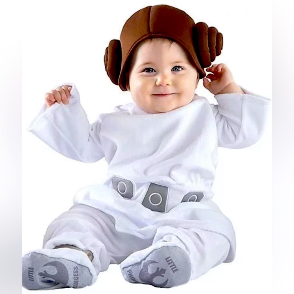 Star Wars Princess Leia Baby Girl Costume Infant Size 12-18M By Jazwares NEW